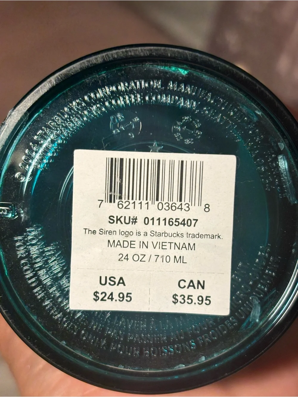 NWT Starbucks Green Mermaid Tail metallic foil Tumbler 2025 Summer straw topper